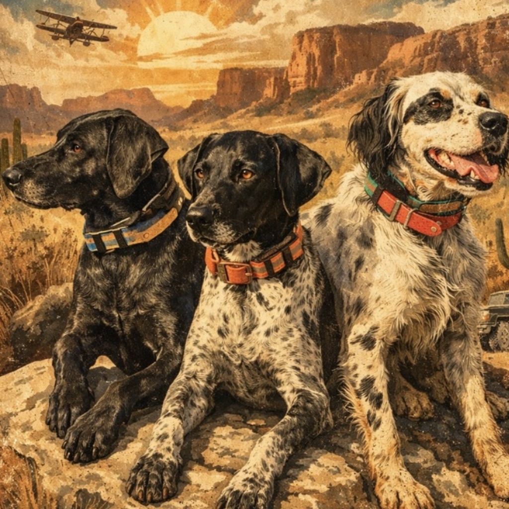 3Dogs — Kapitan, Gambler and Nitro in the high desert